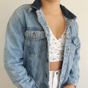 Brandy Melville jean jacket with corduroy collar.